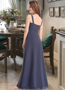 Lauryn A-Line Sweetheart Floor-Length Chiffon Junior Bridesmaid Dress With Ruffle XXCP0013504