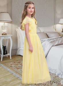 Lilliana A-LineScoopNeckFloor-LengthChiffonJuniorBridesmaidDressWithRuffleCascadingRuffles#123850 XXCP0013508