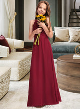 Load image into Gallery viewer, Maci A-Line Scoop Neck Floor-Length Chiffon Junior Bridesmaid Dress XXCP0013519