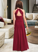 Load image into Gallery viewer, Maci A-Line Scoop Neck Floor-Length Chiffon Junior Bridesmaid Dress XXCP0013519