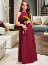 Load image into Gallery viewer, Maci A-Line Scoop Neck Floor-Length Chiffon Junior Bridesmaid Dress XXCP0013519