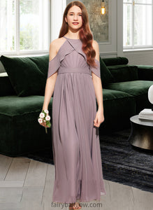 Morgan A-Line Scoop Neck Floor-Length Chiffon Junior Bridesmaid Dress With Ruffle XXCP0013521