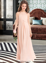 Load image into Gallery viewer, Brynn A-Line Scoop Neck Floor-Length Chiffon Junior Bridesmaid Dress With Ruffle XXCP0013528