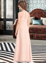 Load image into Gallery viewer, Brynn A-Line Scoop Neck Floor-Length Chiffon Junior Bridesmaid Dress With Ruffle XXCP0013528