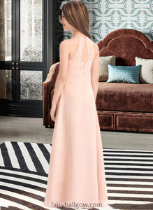 Brynn A-Line Scoop Neck Floor-Length Chiffon Junior Bridesmaid Dress With Ruffle XXCP0013528