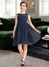 Load image into Gallery viewer, Alexandria Empire Scoop Neck Knee-Length Chiffon Lace Junior Bridesmaid Dress With Ruffle Beading Sequins XXCP0013532