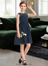 Load image into Gallery viewer, Alexandria Empire Scoop Neck Knee-Length Chiffon Lace Junior Bridesmaid Dress With Ruffle Beading Sequins XXCP0013532