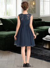 Load image into Gallery viewer, Alexandria Empire Scoop Neck Knee-Length Chiffon Lace Junior Bridesmaid Dress With Ruffle Beading Sequins XXCP0013532