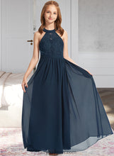 Load image into Gallery viewer, Linda A-LineScoopNeckFloor-LengthChiffonLaceJuniorBridesmaidDress#234030 XXCP0013538