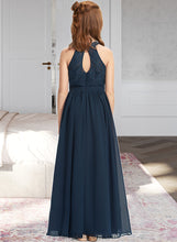 Load image into Gallery viewer, Linda A-LineScoopNeckFloor-LengthChiffonLaceJuniorBridesmaidDress#234030 XXCP0013538