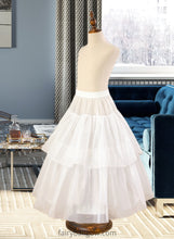 Load image into Gallery viewer, Alison Ball-Gown/Princess Scoop Neck Floor-Length Tulle Junior Bridesmaid Dress With Sash Beading Bow(s) XXCP0013545