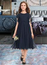 Load image into Gallery viewer, Thalia A-Line Scoop Neck Knee-Length Chiffon Junior Bridesmaid Dress With Beading XXCP0013556