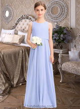 Load image into Gallery viewer, EmeryPiper A-Line Scoop Neck Floor-Length Chiffon Junior Bridesmaid Dress XXCP0013558