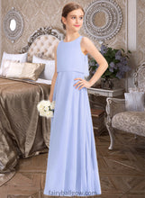 Load image into Gallery viewer, EmeryPiper A-Line Scoop Neck Floor-Length Chiffon Junior Bridesmaid Dress XXCP0013558