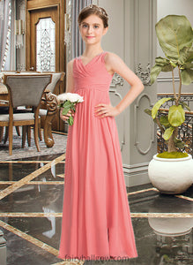 Alondra EmpireV-neckFloor-LengthChiffonJuniorBridesmaidDressWithRuffleBeadingSequins#173291 XXCP0013562