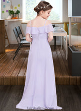 Load image into Gallery viewer, Rosemary A-Line Off-the-Shoulder Asymmetrical Chiffon Junior Bridesmaid Dress With Cascading Ruffles XXCP0013566