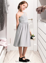 Load image into Gallery viewer, Cherish A-Line One-Shoulder Knee-Length Chiffon Lace Junior Bridesmaid Dress XXCP0013571