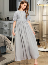 Load image into Gallery viewer, Lucille A-LineScoopNeckFloor-LengthChiffonLaceJuniorBridesmaidDress#253700 XXCP0013602