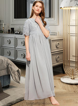 Load image into Gallery viewer, Lucille A-LineScoopNeckFloor-LengthChiffonLaceJuniorBridesmaidDress#253700 XXCP0013602