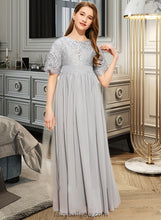 Load image into Gallery viewer, Lucille A-LineScoopNeckFloor-LengthChiffonLaceJuniorBridesmaidDress#253700 XXCP0013602