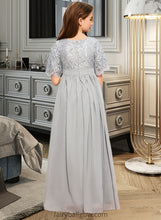 Load image into Gallery viewer, Lucille A-LineScoopNeckFloor-LengthChiffonLaceJuniorBridesmaidDress#253700 XXCP0013602