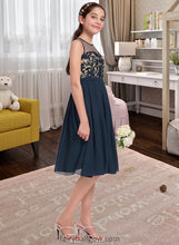 Load image into Gallery viewer, Lois A-Line Scoop Neck Knee-Length Chiffon Junior Bridesmaid Dress XXCP0013614