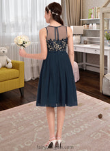 Load image into Gallery viewer, Lois A-Line Scoop Neck Knee-Length Chiffon Junior Bridesmaid Dress XXCP0013614