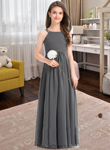 Load image into Gallery viewer, Daphne A-Line Scoop Neck Floor-Length Chiffon Junior Bridesmaid Dress With Ruffle Lace XXCP0013625