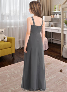 Daphne A-Line Scoop Neck Floor-Length Chiffon Junior Bridesmaid Dress With Ruffle Lace XXCP0013625