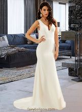 Load image into Gallery viewer, Kailey Trumpet/Mermaid V-neck Court Train Wedding Dress XXCP0013714