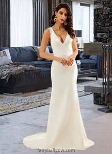 Kailey Trumpet/Mermaid V-neck Court Train Wedding Dress XXCP0013714