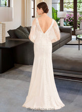 Load image into Gallery viewer, Cameron Trumpet/Mermaid V-neck Court Train Wedding Dress With Sash XXCP0013744