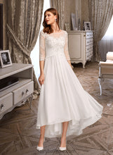 Load image into Gallery viewer, Eloise A-Line Illusion Asymmetrical Wedding Dress With Lace XXCP0013749