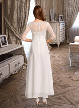 Load image into Gallery viewer, Eloise A-Line Illusion Asymmetrical Wedding Dress With Lace XXCP0013749