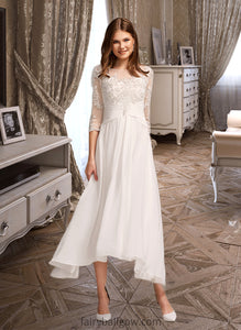 Eloise A-Line Illusion Asymmetrical Wedding Dress With Lace XXCP0013749