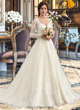 Load image into Gallery viewer, Leanna Ball-Gown/Princess Illusion Court Train Tulle Lace Wedding Dress XXCP0013750