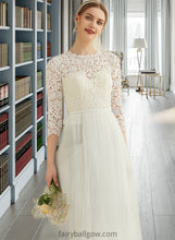 Load image into Gallery viewer, Kaila A-Line Scoop Neck Sweep Train Tulle Lace Wedding Dress XXCP0013753