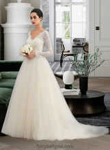 Load image into Gallery viewer, Sue Ball-Gown/Princess V-neck Court Train Tulle Lace Wedding Dress XXCP0013756