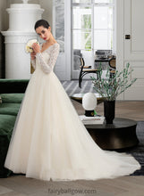 Load image into Gallery viewer, Sue Ball-Gown/Princess V-neck Court Train Tulle Lace Wedding Dress XXCP0013756