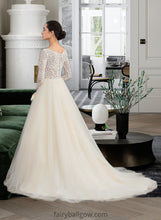 Load image into Gallery viewer, Sue Ball-Gown/Princess V-neck Court Train Tulle Lace Wedding Dress XXCP0013756