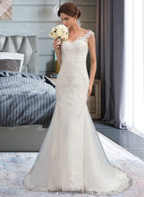 Load image into Gallery viewer, Gretchen Trumpet/Mermaid V-neck Court Train Tulle Wedding Dress XXCP0013758