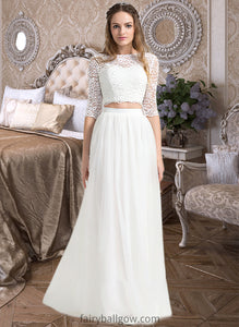 Jaylynn A-Line Scoop Neck Floor-Length Tulle Wedding Dress XXCP0013787