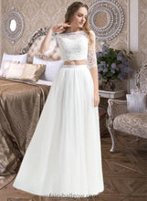 Load image into Gallery viewer, Jaylynn A-Line Scoop Neck Floor-Length Tulle Wedding Dress XXCP0013787