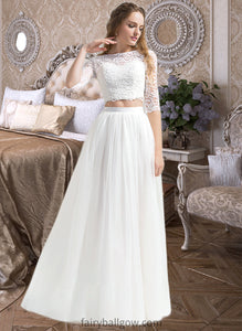 Jaylynn A-Line Scoop Neck Floor-Length Tulle Wedding Dress XXCP0013787