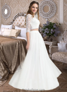 Jaylynn A-Line Scoop Neck Floor-Length Tulle Wedding Dress XXCP0013787