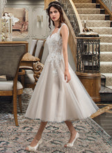 Load image into Gallery viewer, Kennedi Ball-Gown/Princess Sweetheart Tea-Length Tulle Wedding Dress With Sequins XXCP0013791