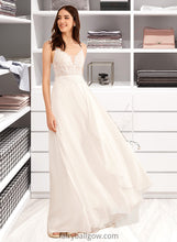 Load image into Gallery viewer, Paityn A-Line V-neck Floor-Length Wedding Dress With Sequins XXCP0013797