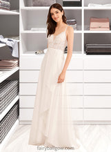 Load image into Gallery viewer, Paityn A-Line V-neck Floor-Length Wedding Dress With Sequins XXCP0013797