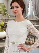 Load image into Gallery viewer, Chana A-Line Scoop Neck Court Train Chiffon Wedding Dress With Beading XXCP0013800