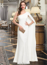 Load image into Gallery viewer, Nellie Sheath/Column One-Shoulder Floor-Length Stretch Crepe Wedding Dress XXCP0013801